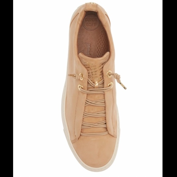 Nubuk Leather Lace Up Platform Sneakers. Tan color. - Picture 10 of 10